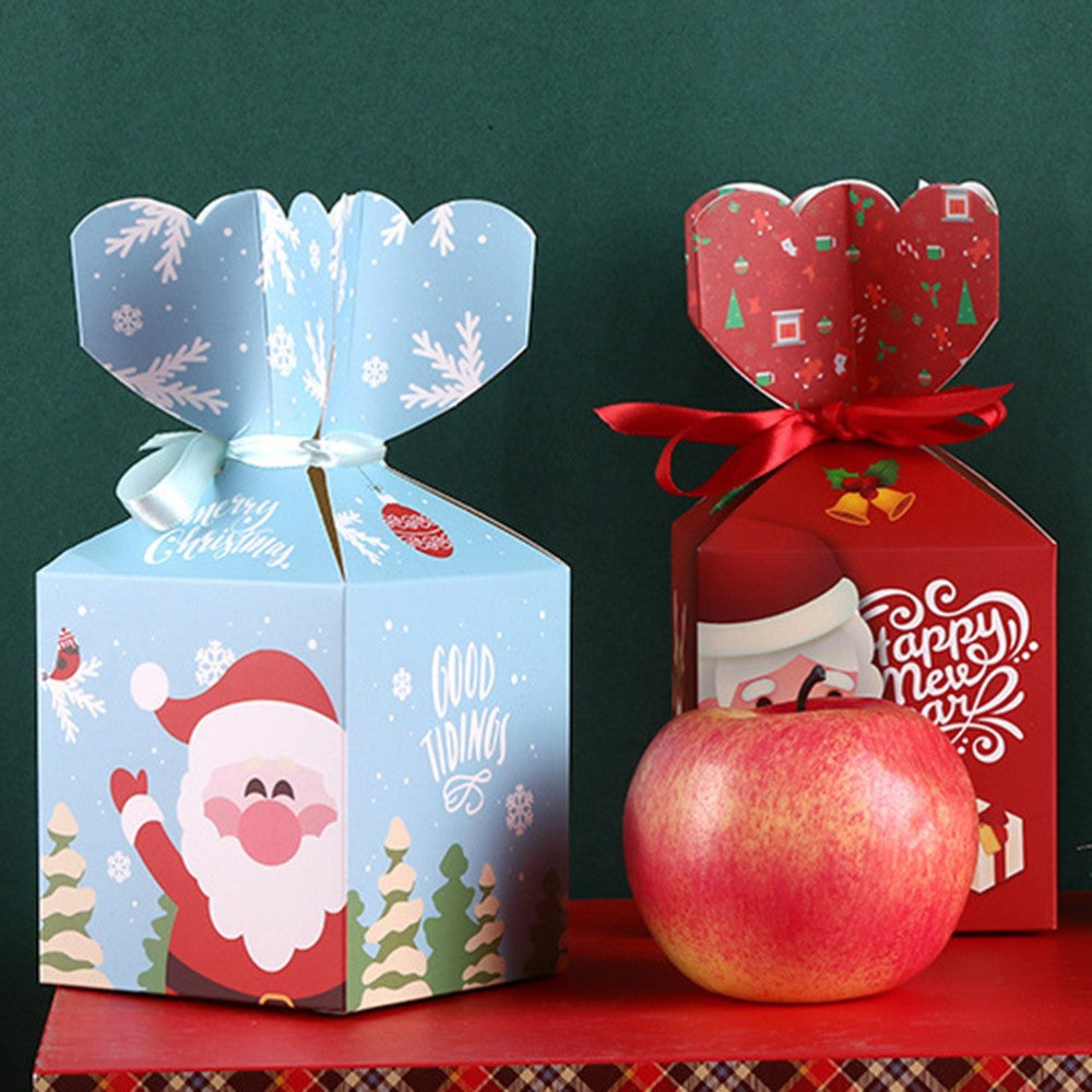 12 PCS Christmas Apple Packaging Box Child Cartoon Packing Boxes