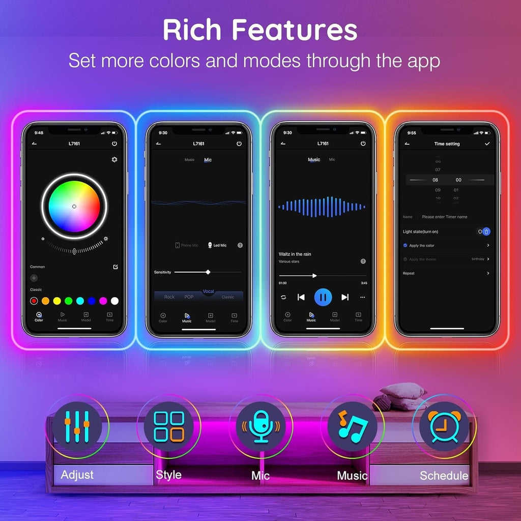 AILBTON Led Neon Rope Lights 10M Flexible Led Rope Lights,Control with App/Remot