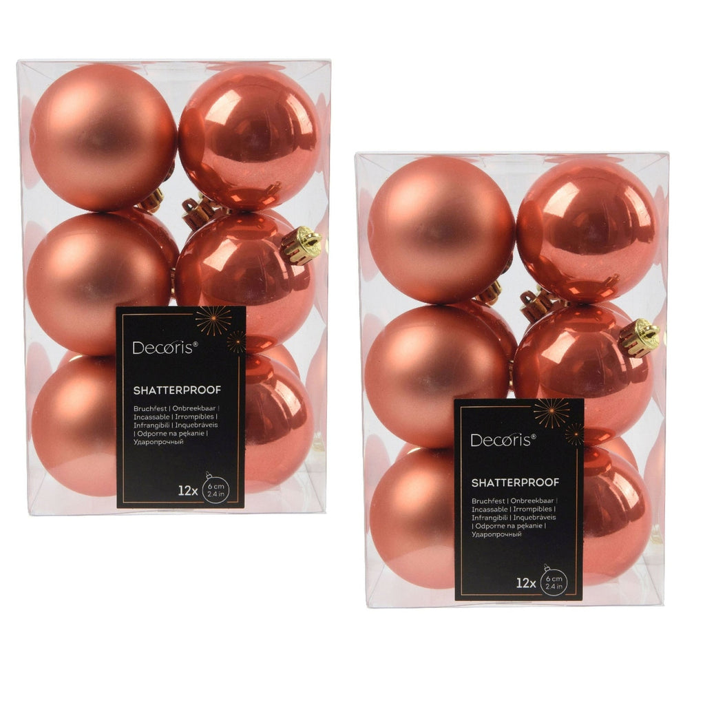 24 Spiced Pumpkin Orange Baubles Christmas Tree Decorations Tree Ornaments 6Cm