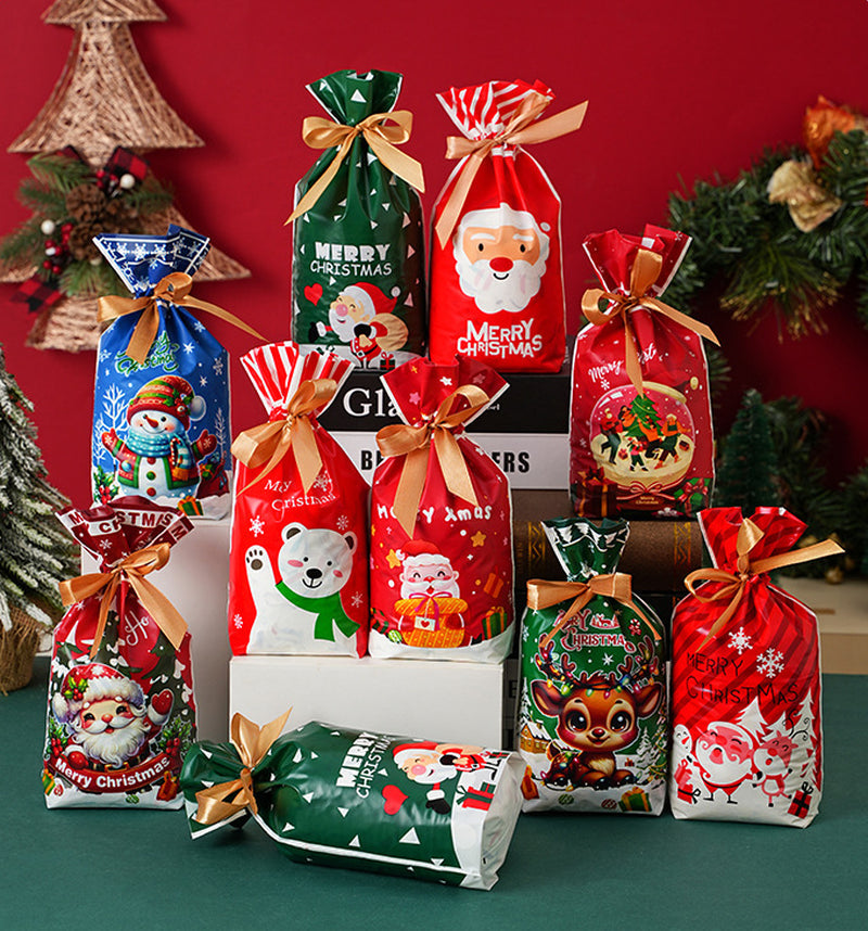 50PCS Drawstring Christmas Gift Bags Perfect for Party Treats Present Packaging