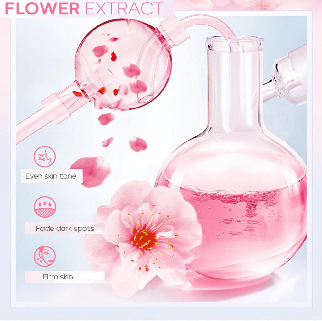 Skincare Gifts for Teenage Girls,Cherry Blossom Skincare Sets,Facial Kit,Pamper Sets for Women Gifts,Skin Care Sets & Kits with Cleanser, Face Serum, Face Cream,Toner,Eye Cream,Mask (7PCS Sakura)