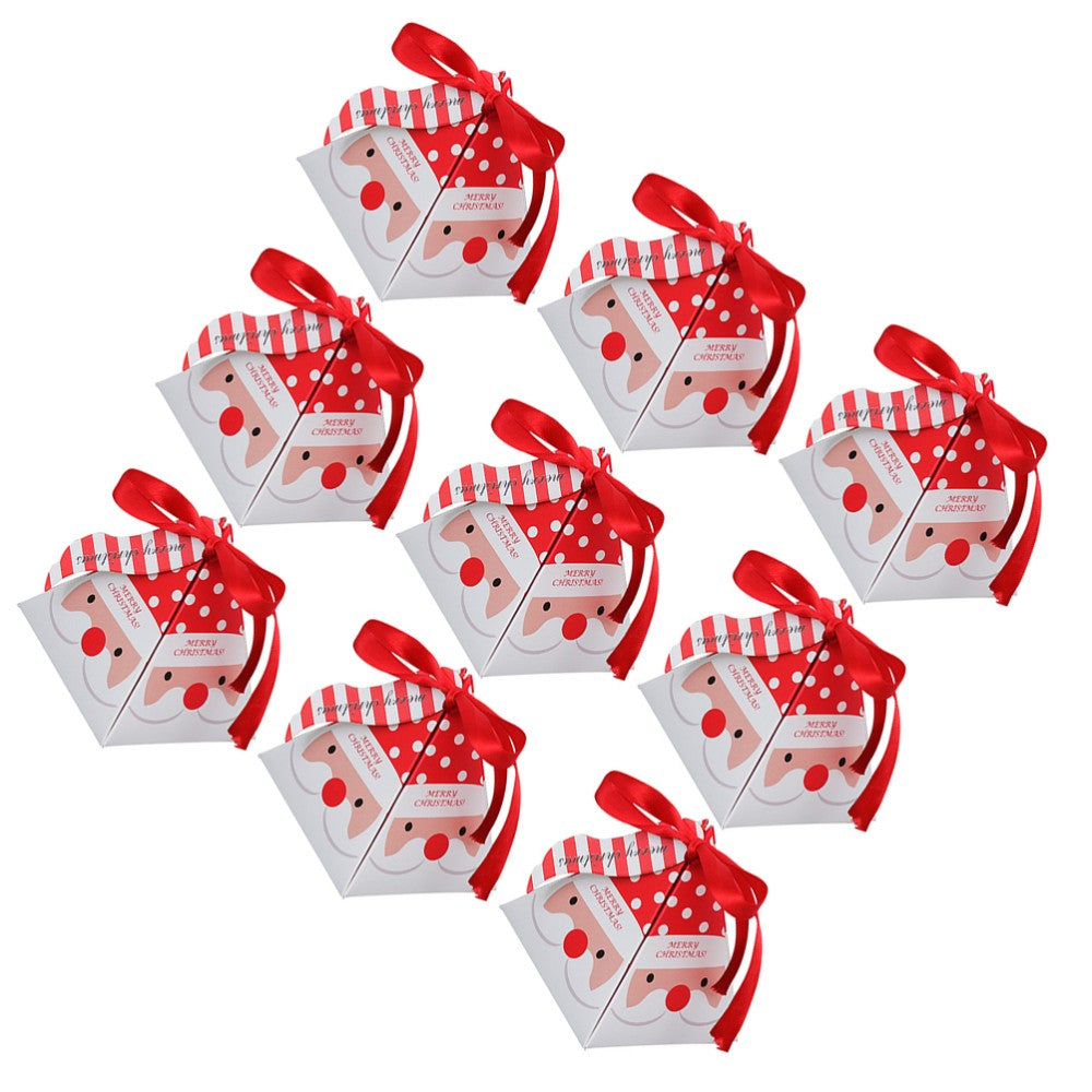 30 Pcs Santa Claus Packaging Box Christmas Paper Boxes Goodies Treat Containers