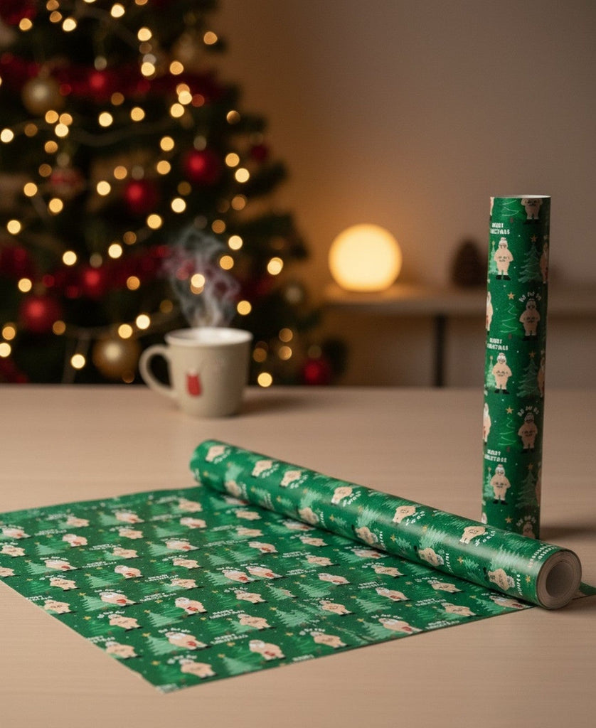 2 Rude Santa Christmas Wrapping Paper Rolls Funny Novelty Gift Wrap 15M X 50Cm
