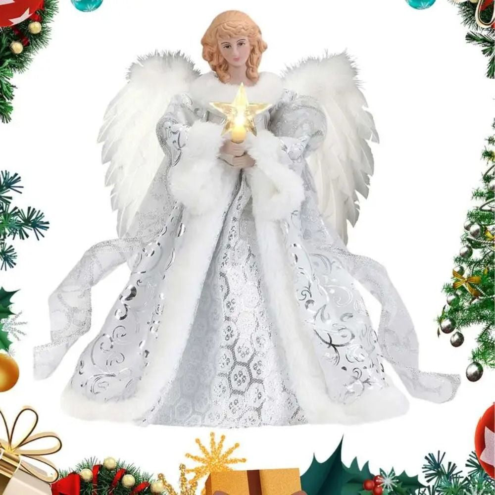 Christmas Angel Fairy Tree Topper Festive Xmas Tree Tops Ornament Decor Gift
