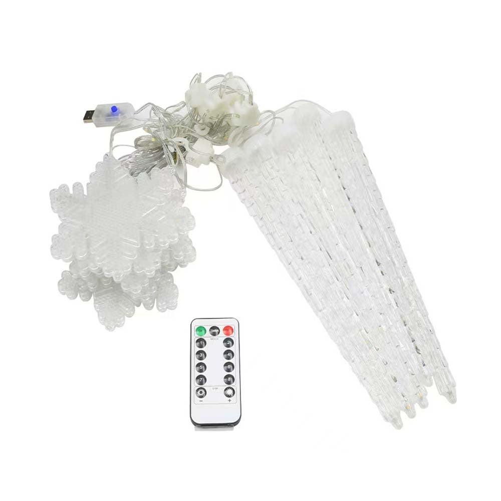 Christmas Window Lights Curtain Window Icicle Snowflake LED Fairy String Light