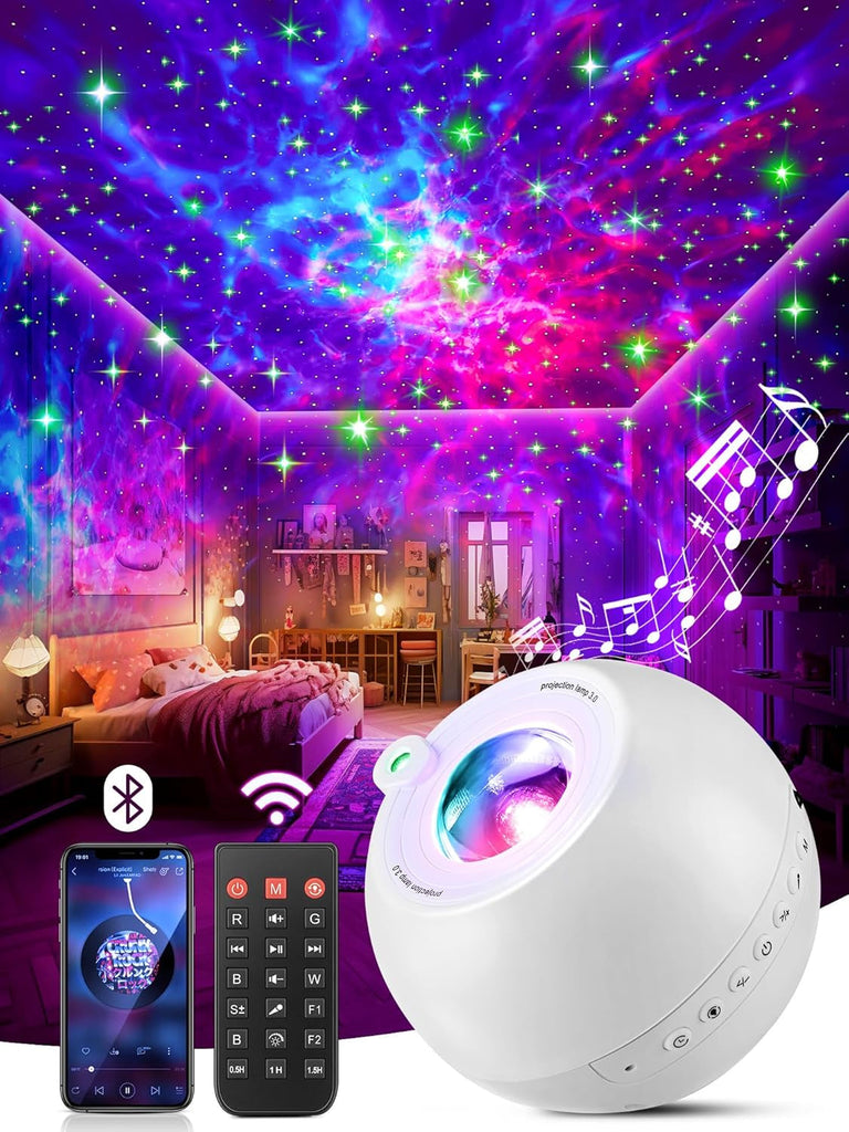 Galaxy Projector Teen Girl Gifts for Teen Boys Gifts for Women Christmas Gifts Christmas Decorations Christmas Lights Night Light Led Lights Lava Lamp,15 Colors+White Noise Machine+Bluetooth