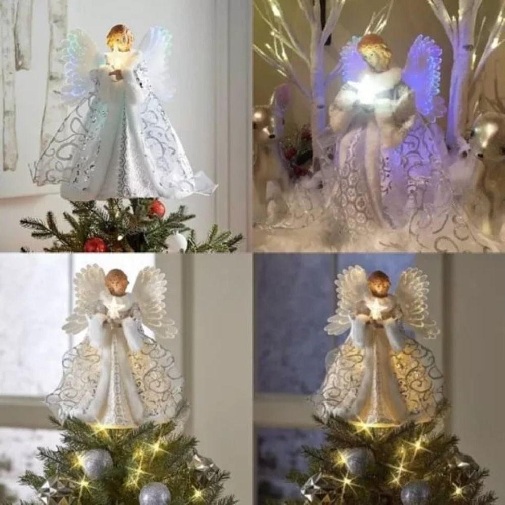 Christmas Angel Fairy Tree Topper Festive Xmas Tree Tops Ornament Decor Gift
