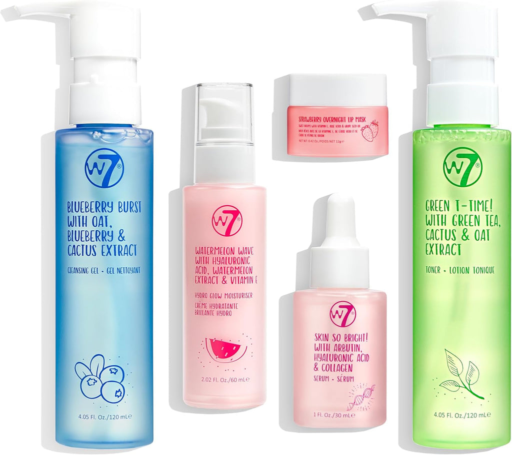Self Care Skincare Set | Face Cleanser, Toner, Serum, Moisturiser & Lip Mask | Complete Daily Face Routine | Full Size, Long Lasting Products to Use at Home