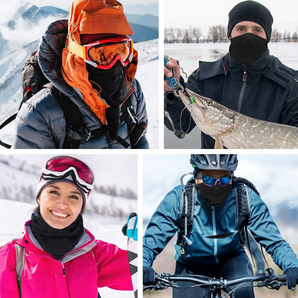 Neck Warmer Snood for Men & Women,Winter Neck Gaiter Fleece Bandana Face Covering Mask Windproof Neck Scarf Neckwear for Outdoor Sports Motorcycle Skiing Running Cycling