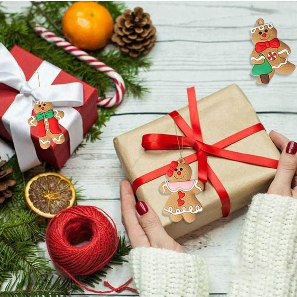 12Pcs Home Decoration Xmas Tree Ornament Gingerbread Man New Year Decor