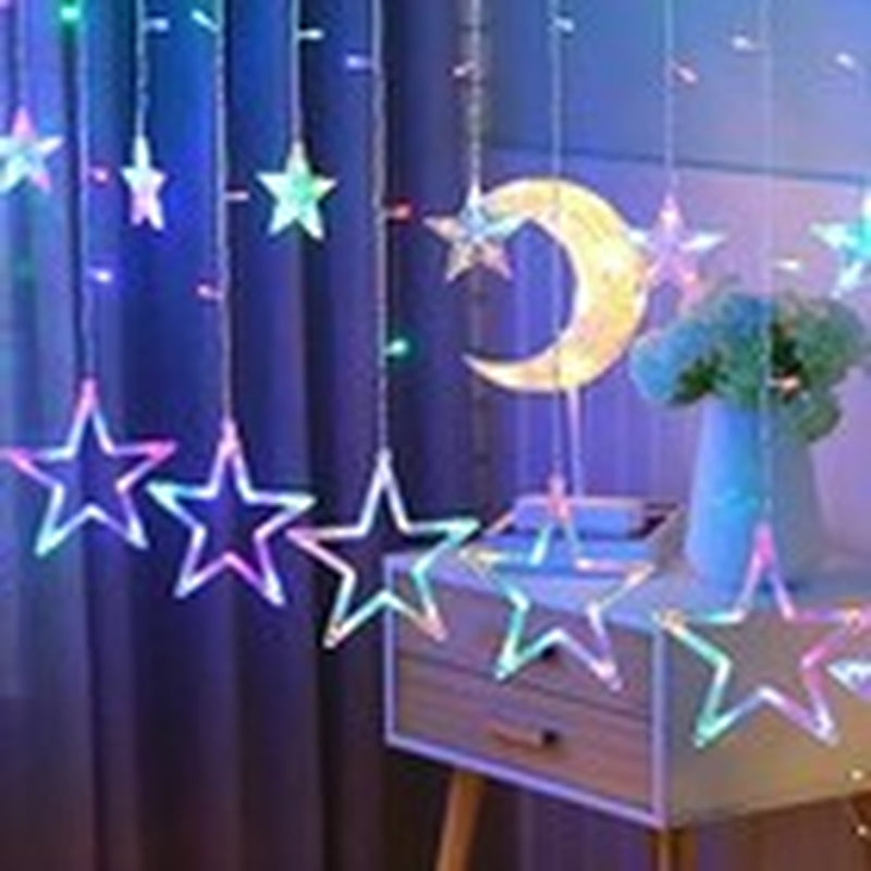 Christmas Multi Colour Twinkling Stars Fairy String Lights Window Xmas Decor