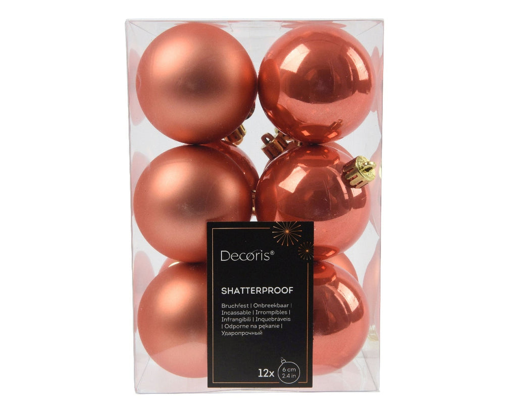 24 Spiced Pumpkin Orange Baubles Christmas Tree Decorations Tree Ornaments 6Cm