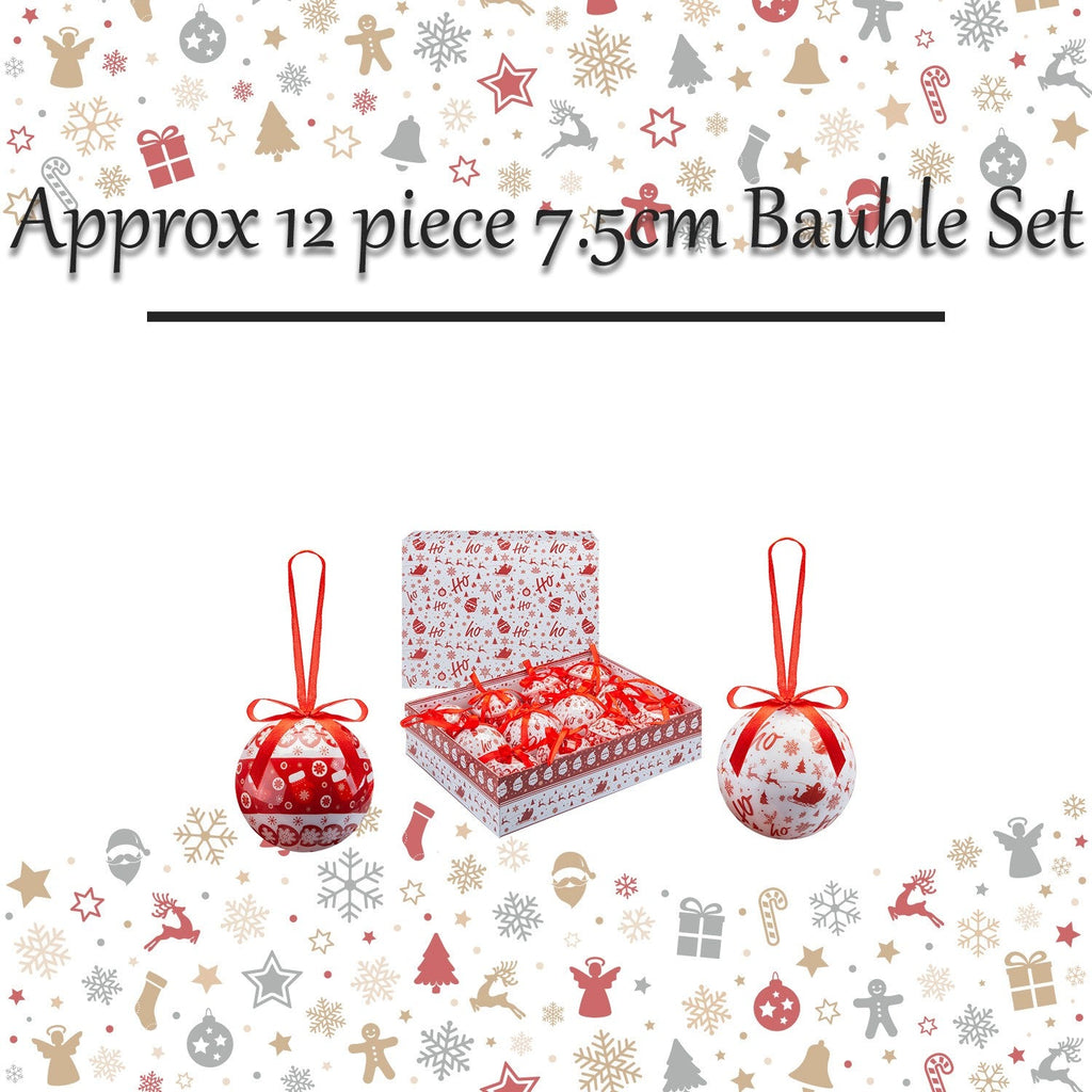 Christmas Bauble Decoration Hanging Tree 12 Piece 7. 5Cm Bauble Set Nordic