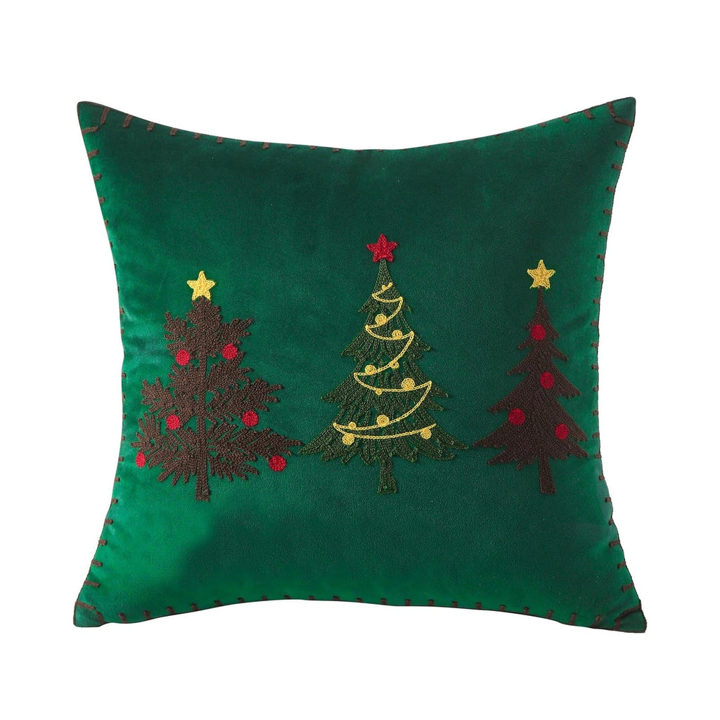UK Velvet Christmas Cushion Cover Xmas Pillow Case Home Decor Christmas Tree 18"