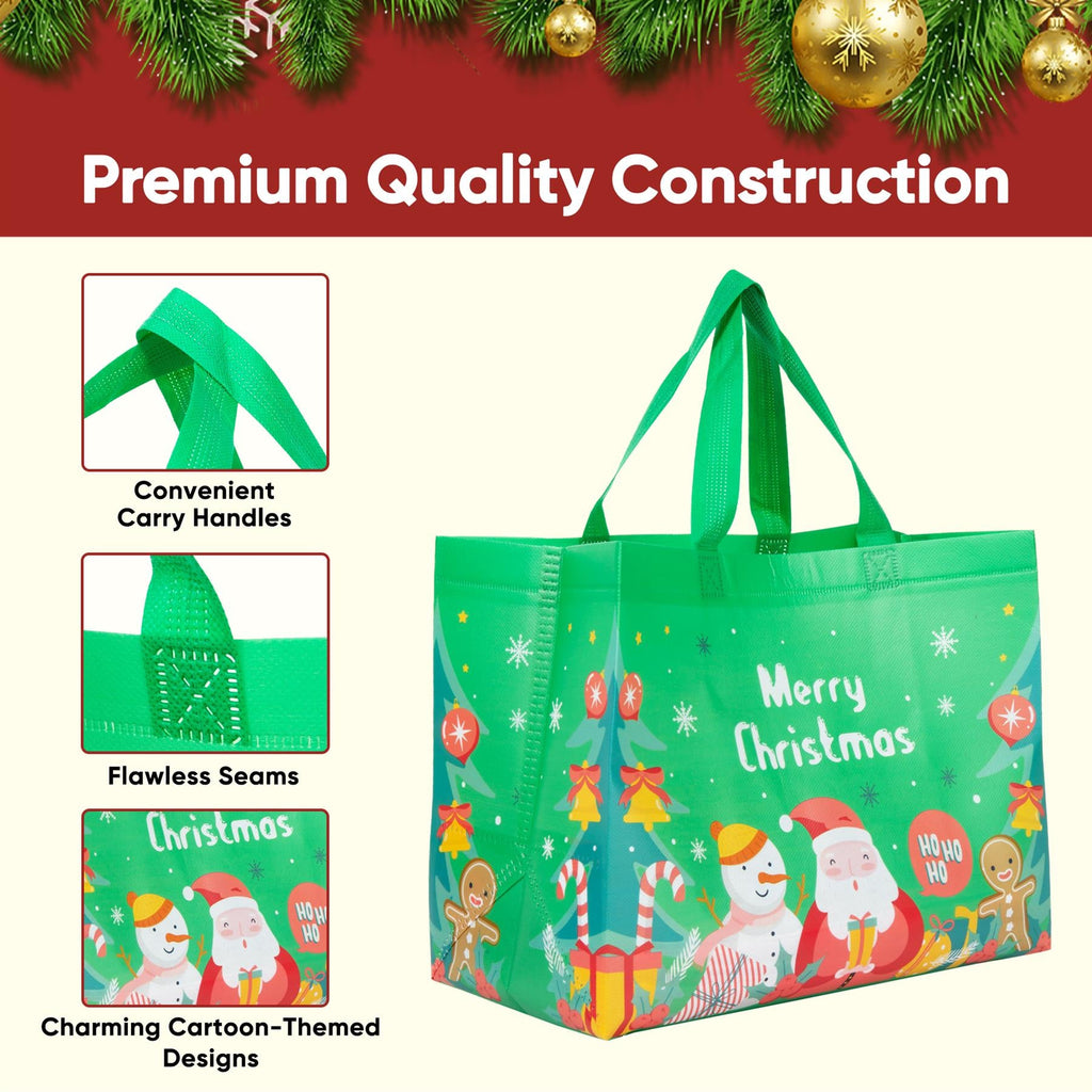 Christmas Gift Bags 12 Pack Tote Bag Non Woven Fabric Gift Party Present Bags