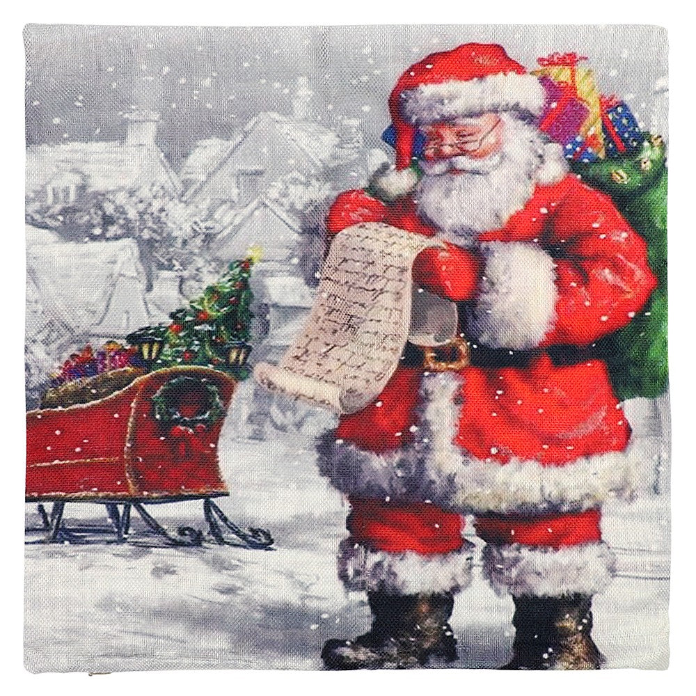 5Pcs Merry Christmas Santa Claus Cushion Cover Pillow Case Sofa Home Xmas Decor