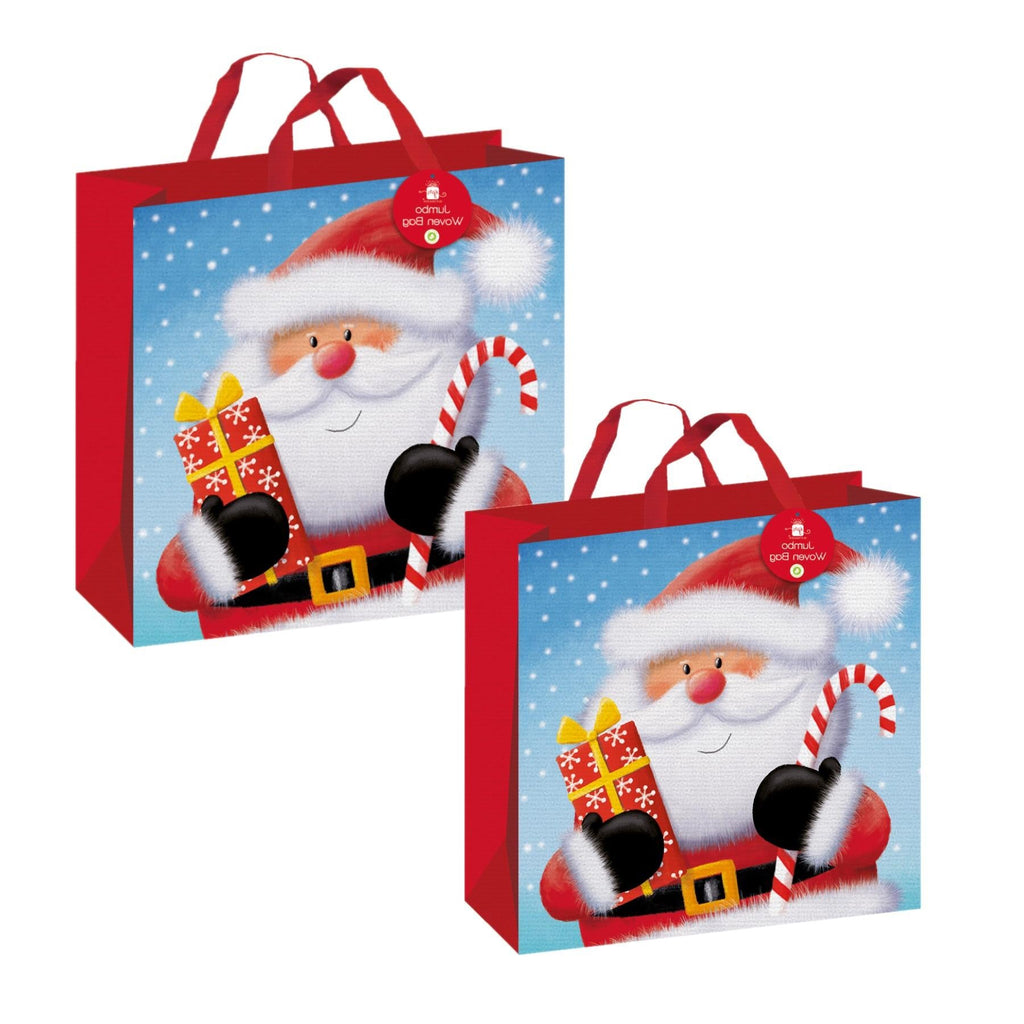 2 X Large Christmas Gift Bags Xmas Presents Woven 45Cm X 45Cm - Choose Design