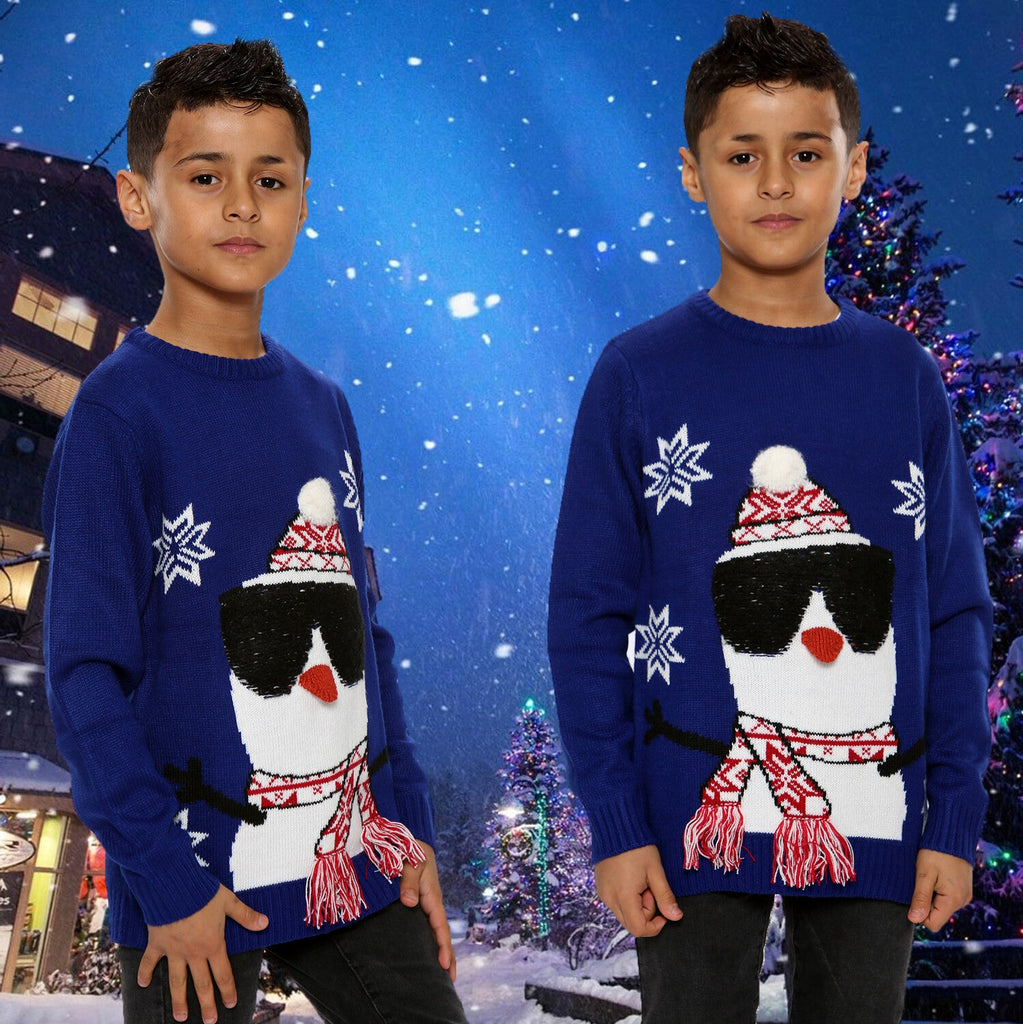Boys Christmas Jumper 3D Kids Unisex Xmas Santa Snowman Penguin Pullover Sweater