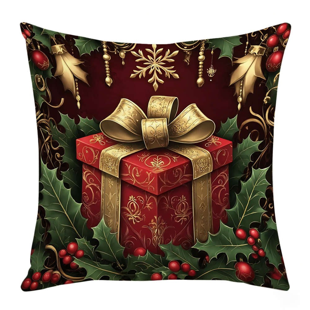 UK Red Merry Christmas Velvet Cushion Cover Xmas Pillow Case Sofa Home Decor 18"