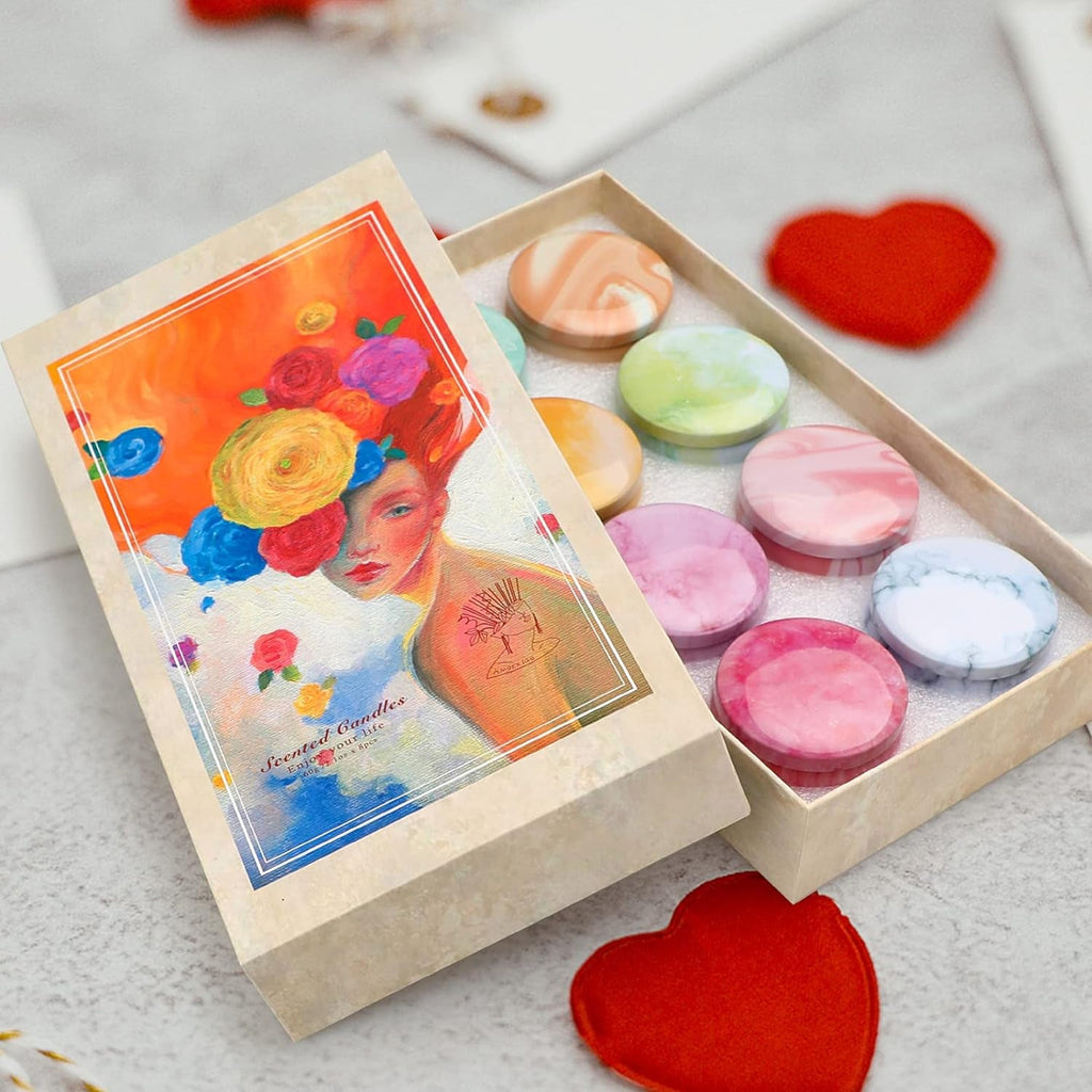 Scented Candles Gifts Set for Women, 8 Pack Aromatherapy Candle 120 Hours Burning Time, Natural Soy Wax Candle Portable Tin Candle Gift Set for Birthday, Wedding, Gift Sets for Her