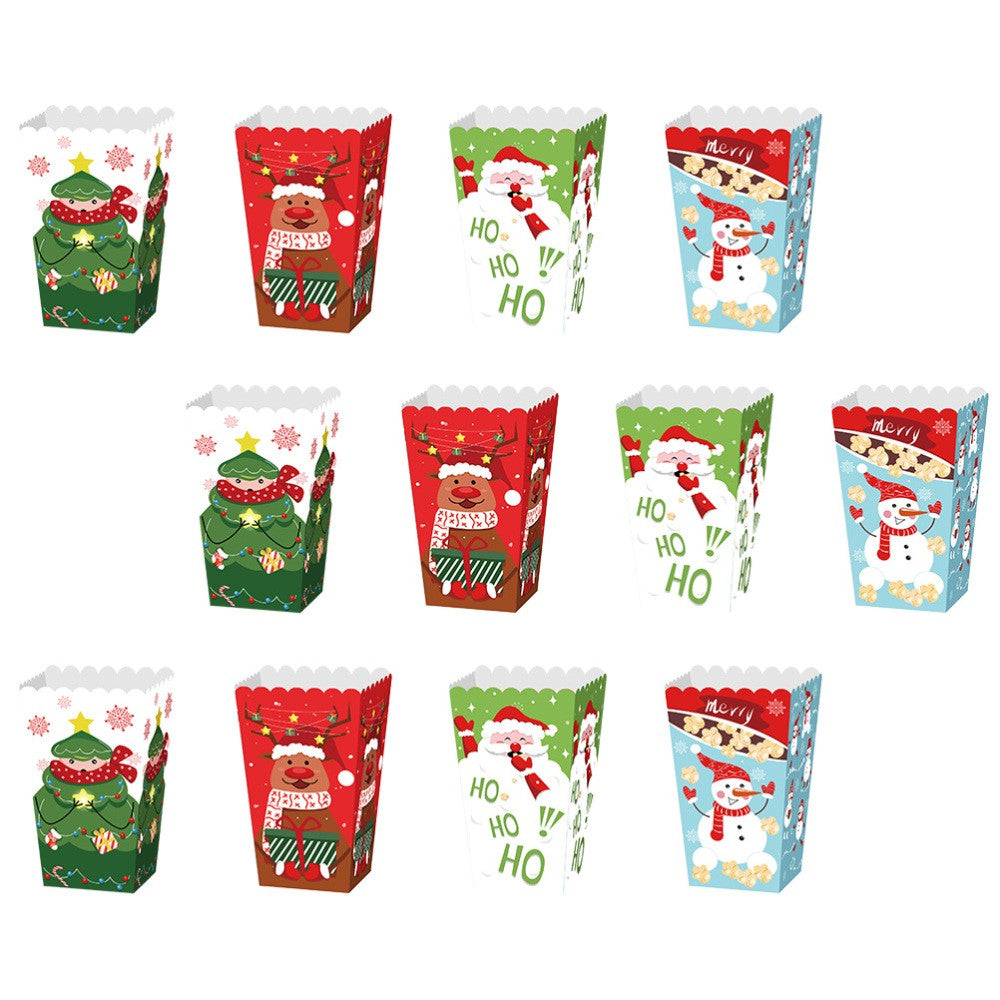 12 Pcs Christmas Package Boxes Baking Packaging Paper Party Food Cookie