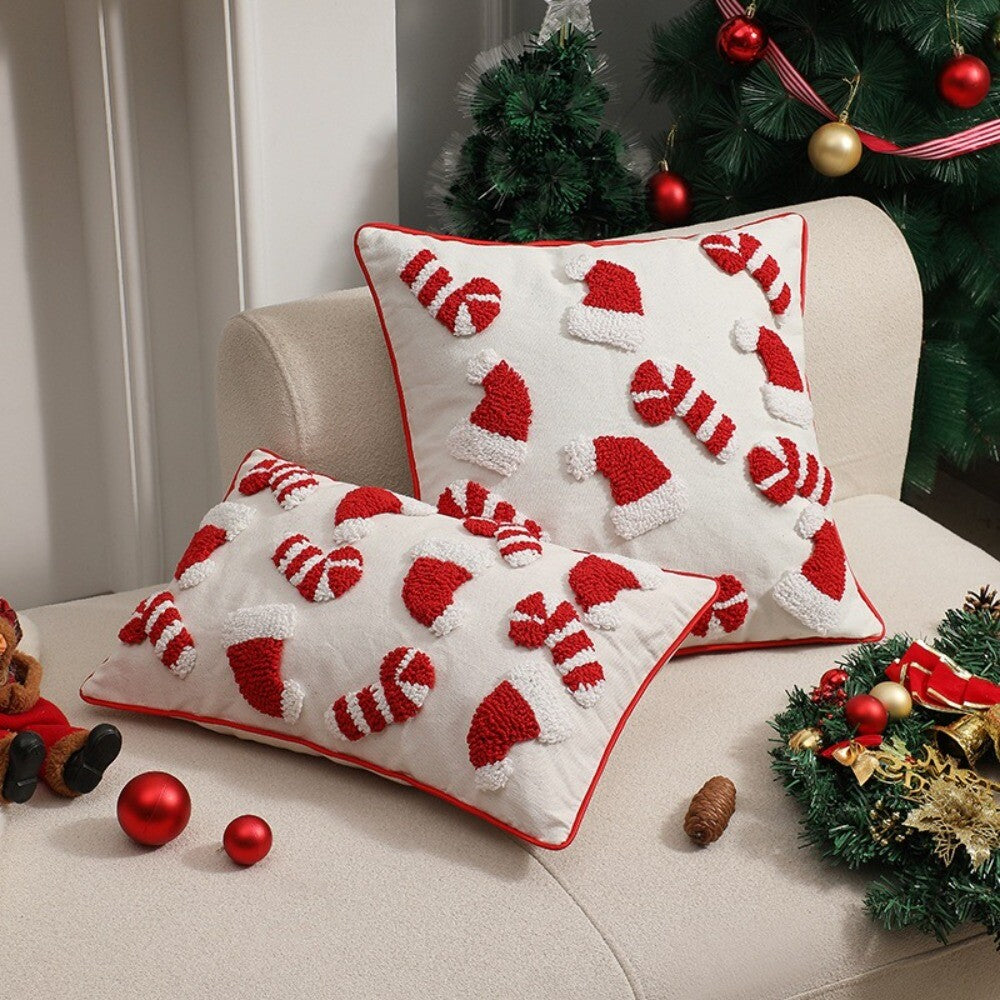 Tufted Cushion Case Christmas Classical Pillowcase Home Decoration