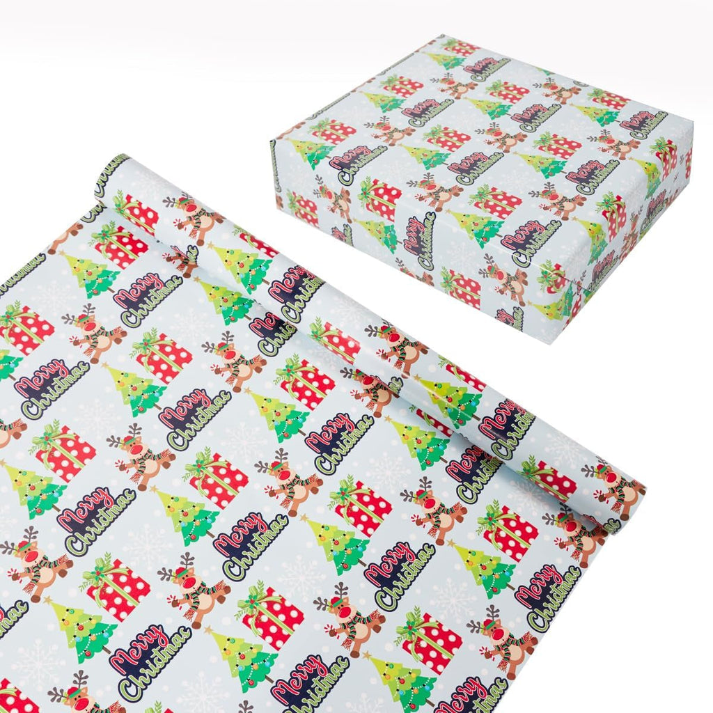 Christmas Wrapping Paper Roll,43Cm*12M Christmas Elements Collection Paper for Xmas Present (Green)