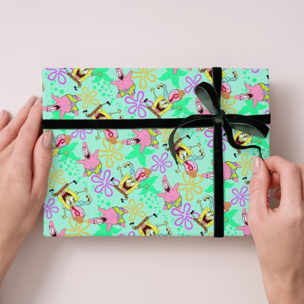 Wrapping Paper Spongebob Square Pants Kids Birthday Gift Wrap 3 X 4M Roll