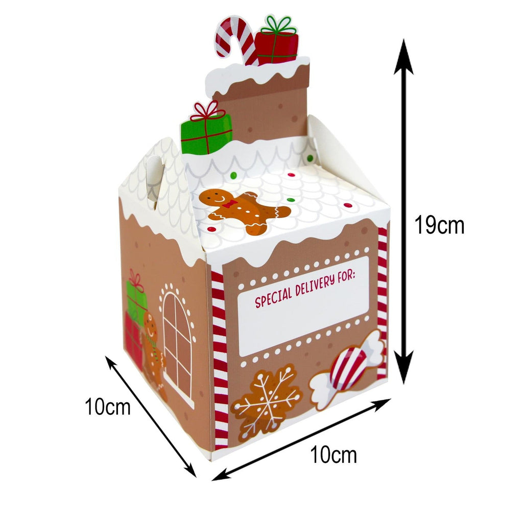 Christmas Gingerbread House Treat Box 4 Pack 19Cm X 10Cm X 10Cm 100% Recyclable