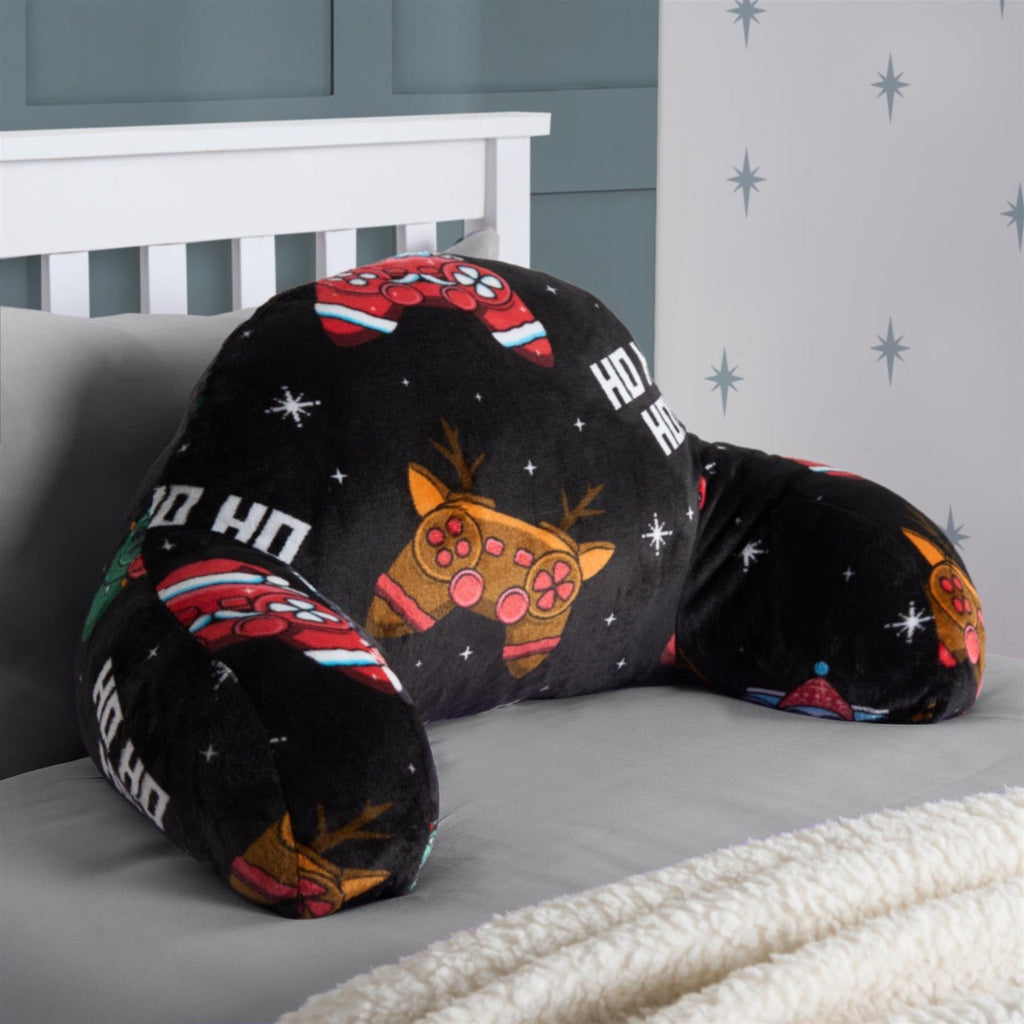 OHS Xmas Cuddle Cushion Gaming Kids Soft Fleece Back Support Reading Pillow