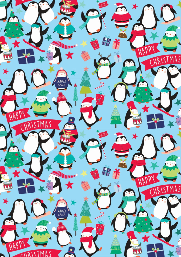 4 X 4M Cute Christmas Wrapping Paper Rolls Kids Xmas Gift Wrap & 16 Gift Tags
