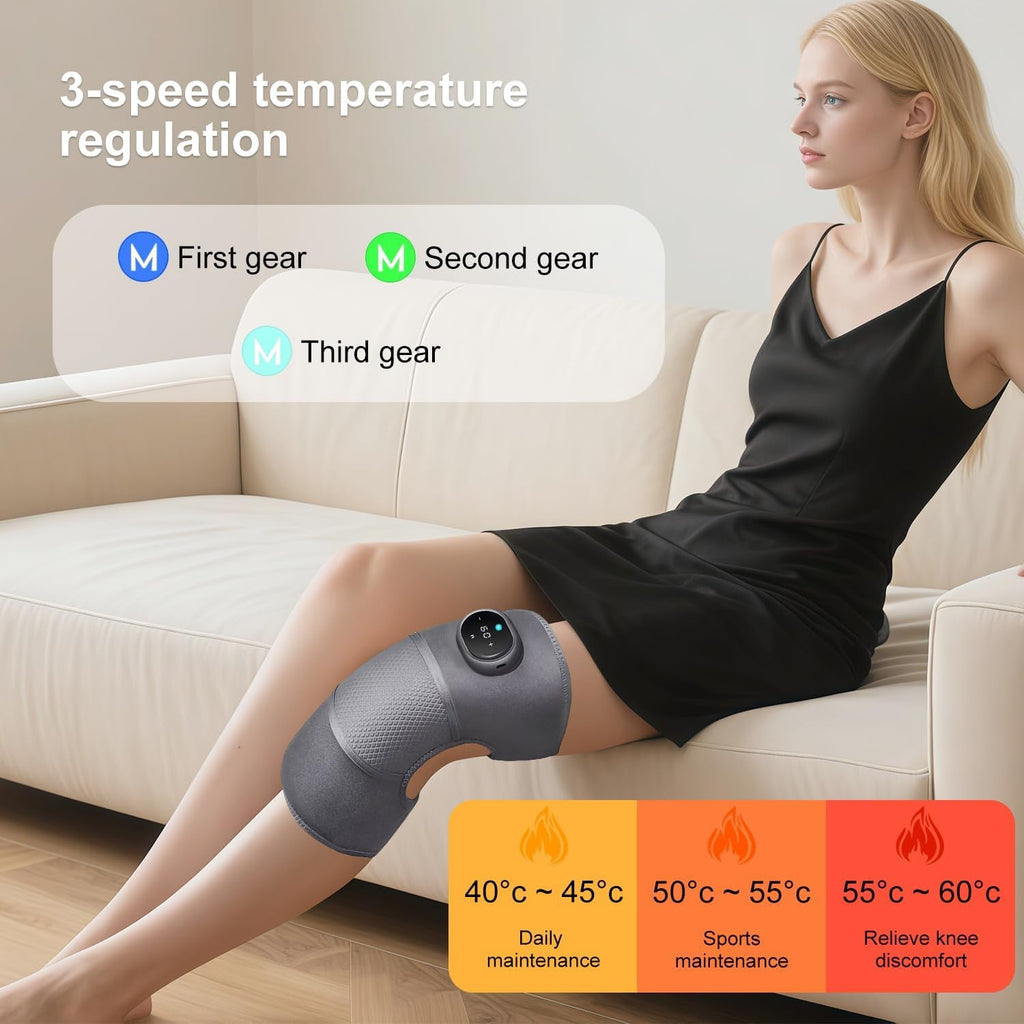 Christmas Gifts for Women Him,Vibration Heating Pads,Cordless Knee Massager with Heat,Knee Shoulder Elbow Massager for Pain Relief,3 Modes & Heat,Gifts for Women Men Mum Dad