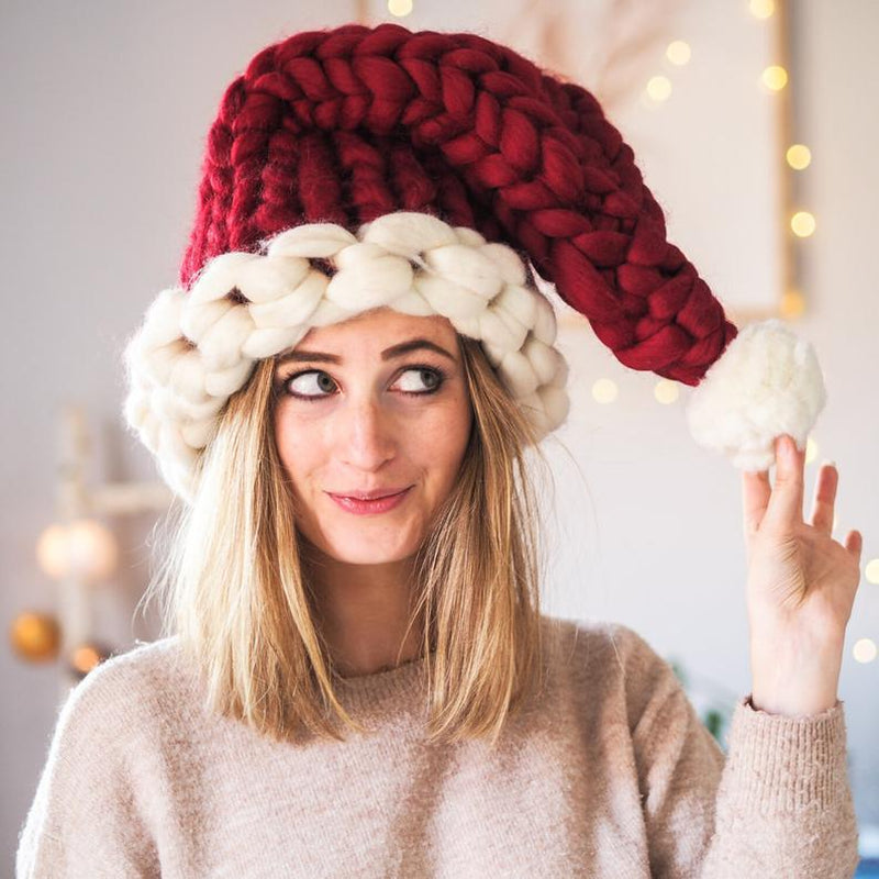 Christmas Wool Hat Warm Winter Loose Creative Hand-Knitted Santa Parent-Child Hat Happy New Year