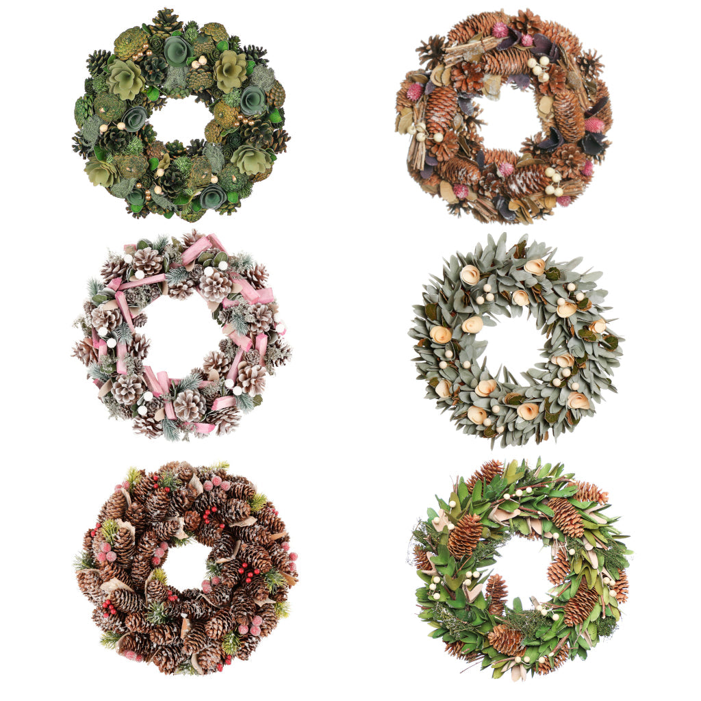 Large Traditional Front Door Wreath Wall Hanging Outdoor Garland Decorations