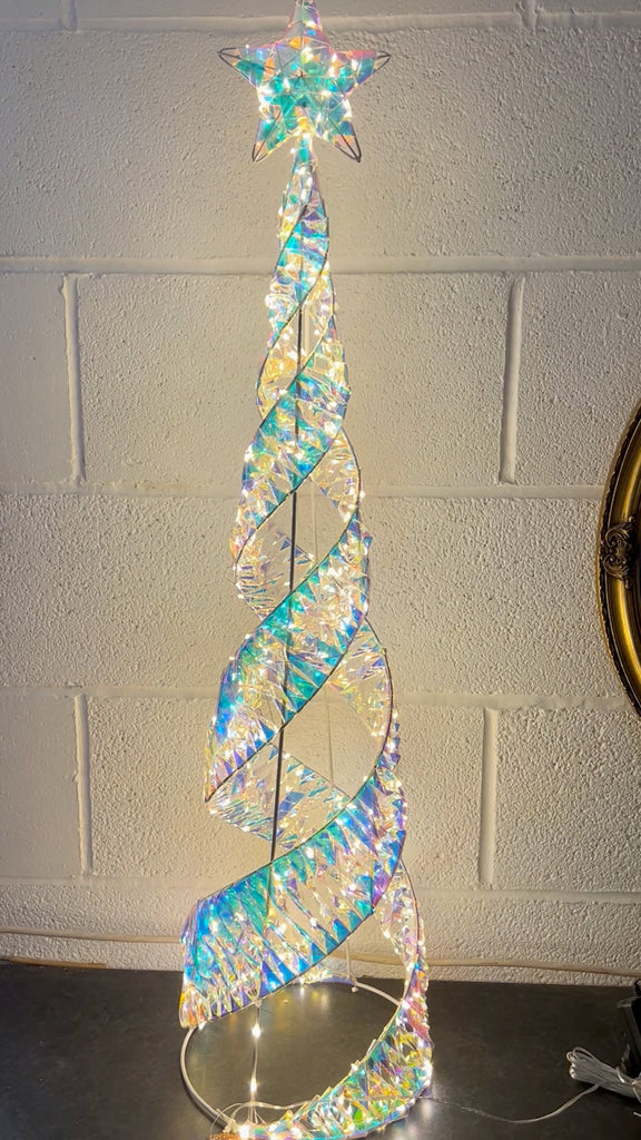 Christmas Festive LED Light up Opalight Starbelisk Cone Tree 1M Tall 5M Cable