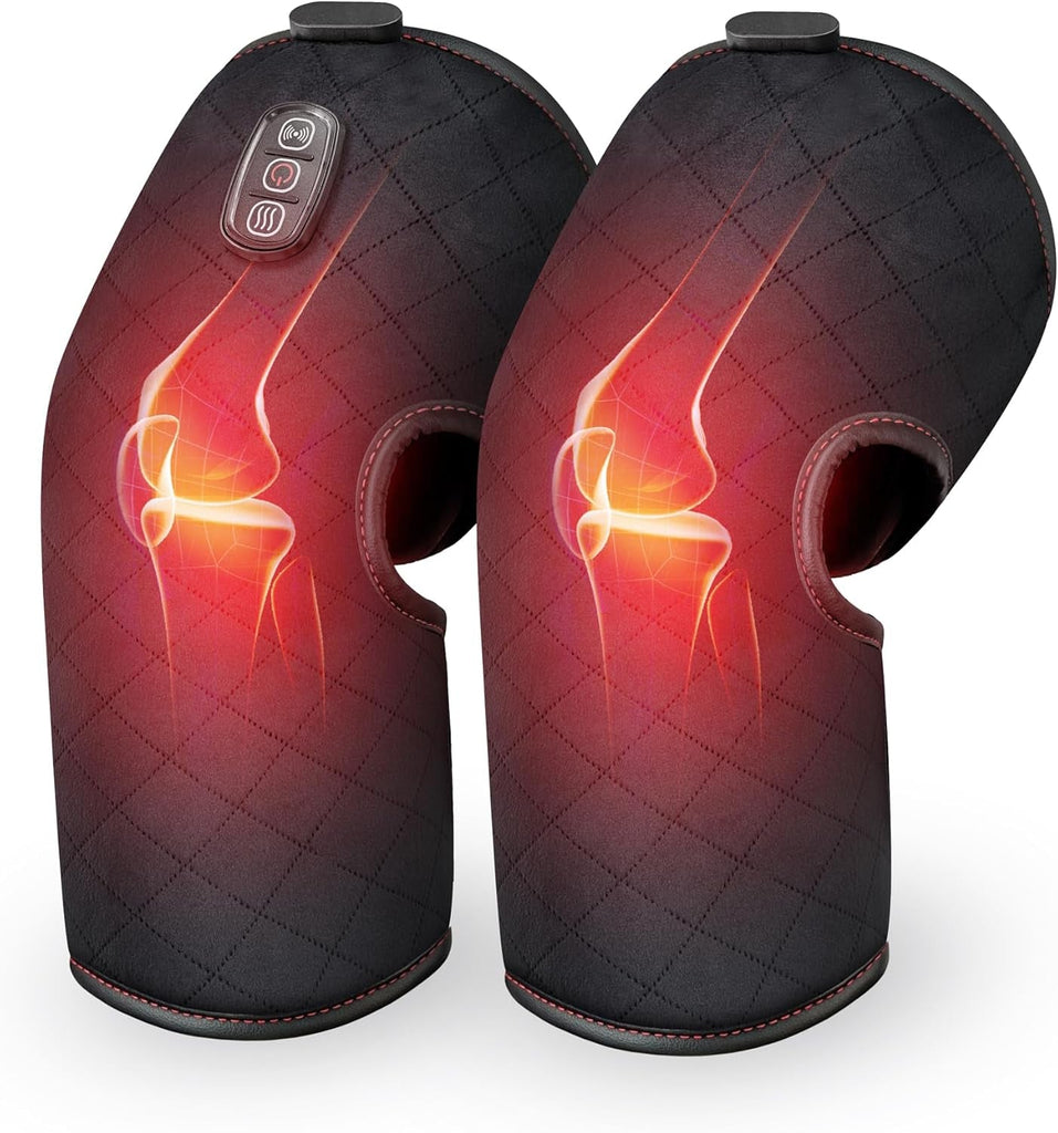 Knee Massager Joint Pain Relief, Heated Knee Massager with Massage, Heating Massager Wrap with Vibration, Christmas Gifts for Women Men
