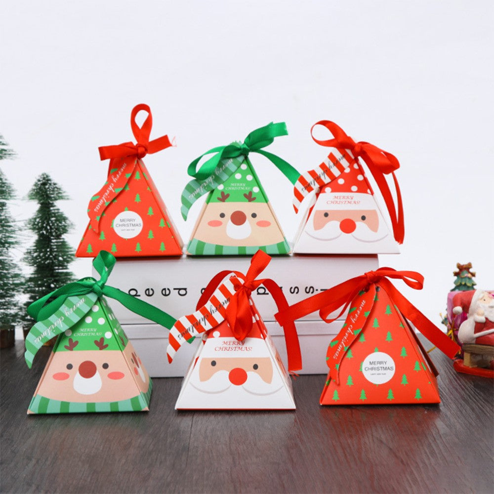 30 Pcs Santa Claus Packaging Box Christmas Paper Boxes Goodies Treat Containers