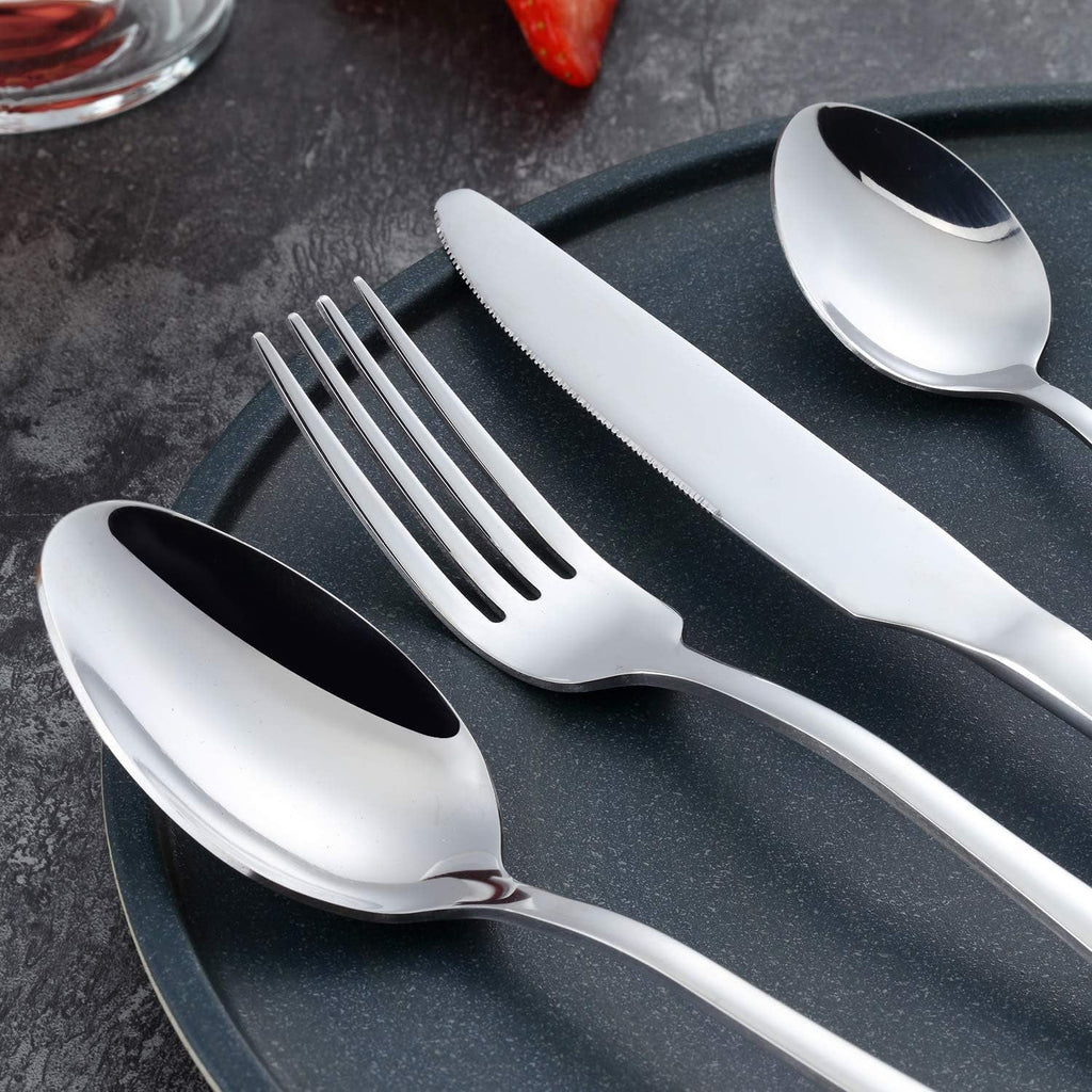 Cutlery Set,  32 Piece Stainless Steel Flatware Set, Tableware Silverware Set with Spoon Knife and Fork Set, Service for 8, Dishwasher Safe/Easy Clean, Mirror Polished