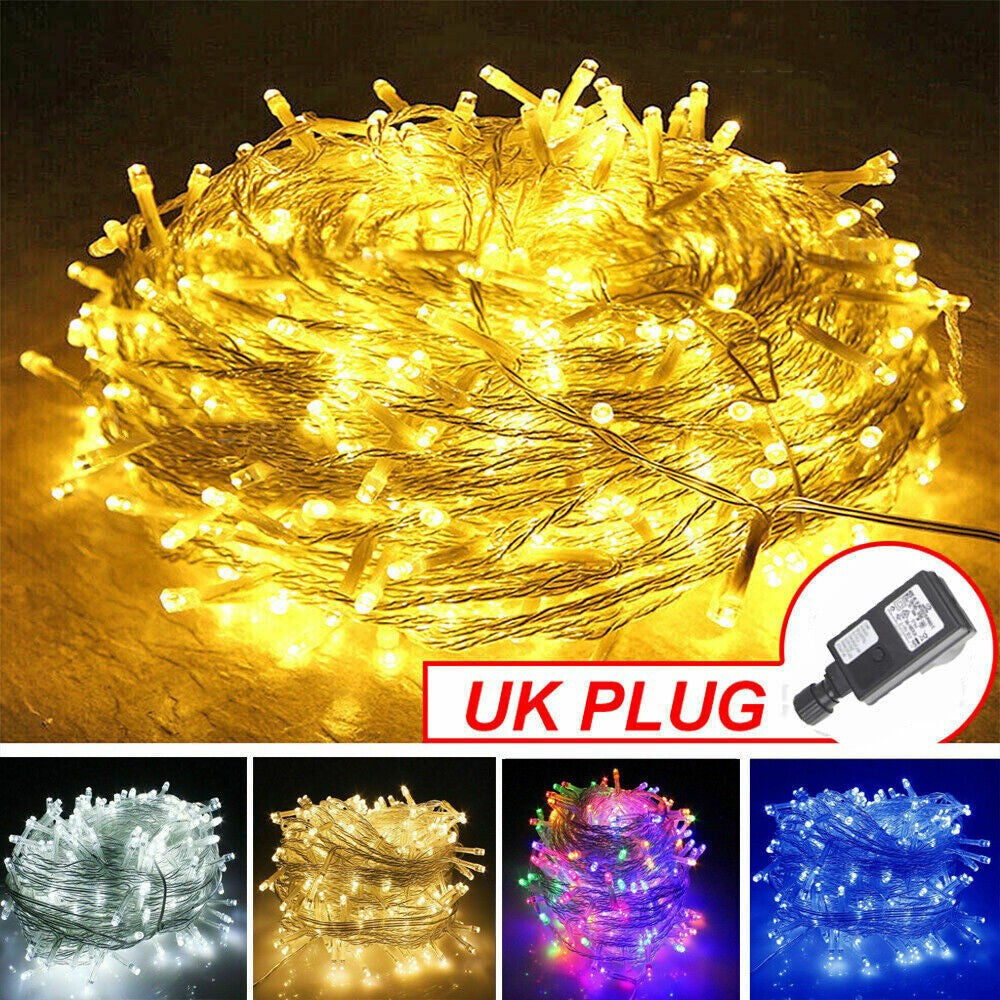 Fairy String Lights 10-100M Mains Plug in Christmas Tree Indoor & Outdoor UK