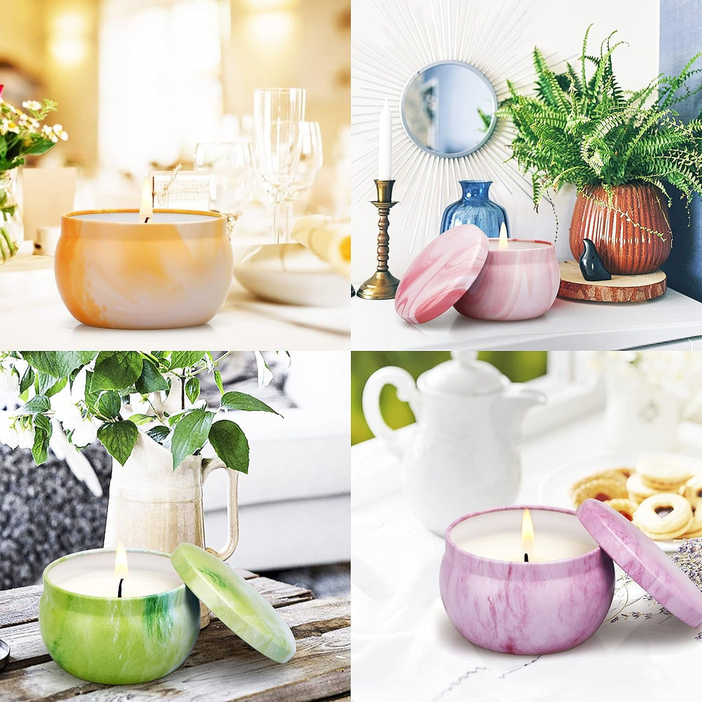 Scented Candles Gifts Set for Women, 8 Pack Aromatherapy Candle 120 Hours Burning Time, Natural Soy Wax Candle Portable Tin Candle Gift Set for Birthday, Wedding, Gift Sets for Her