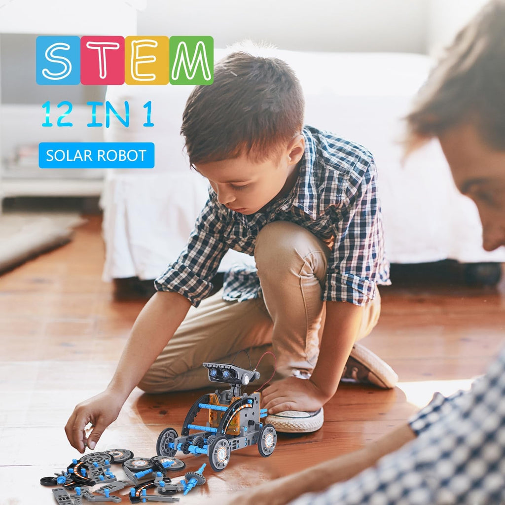 𝐒𝐓𝐄𝐌 12-In-1 𝐒𝐨𝐥𝐚𝐫 𝐑𝐨𝐛𝐨𝐭 𝐓𝐨𝐲𝐬, Science Kits for Kids Age 8-12,DIY Building Experiment Engineering Robotics Kit, Christmas Birthday Gifts for 9 10 11 13 14 Year Old Boys Teens