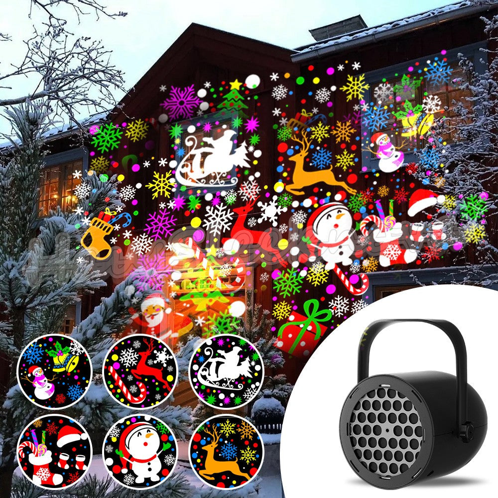 Christmas LED Laser Projector Light Snowflake Elk Party Lamp Outdoor Landscape