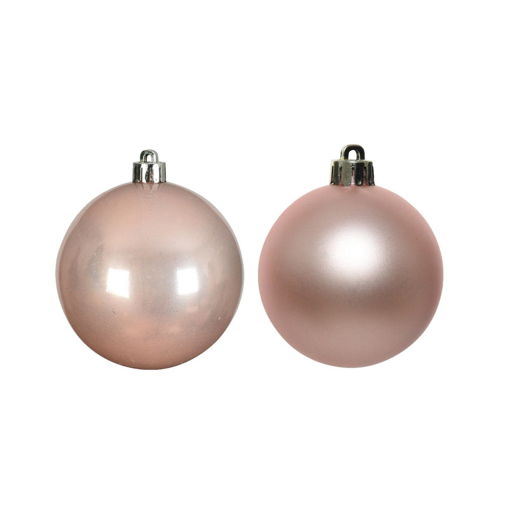 30 Blush Pink Christmas Tree Baubles Shatterproof Hanging Decoration 4Cm 5Cm 6Cm