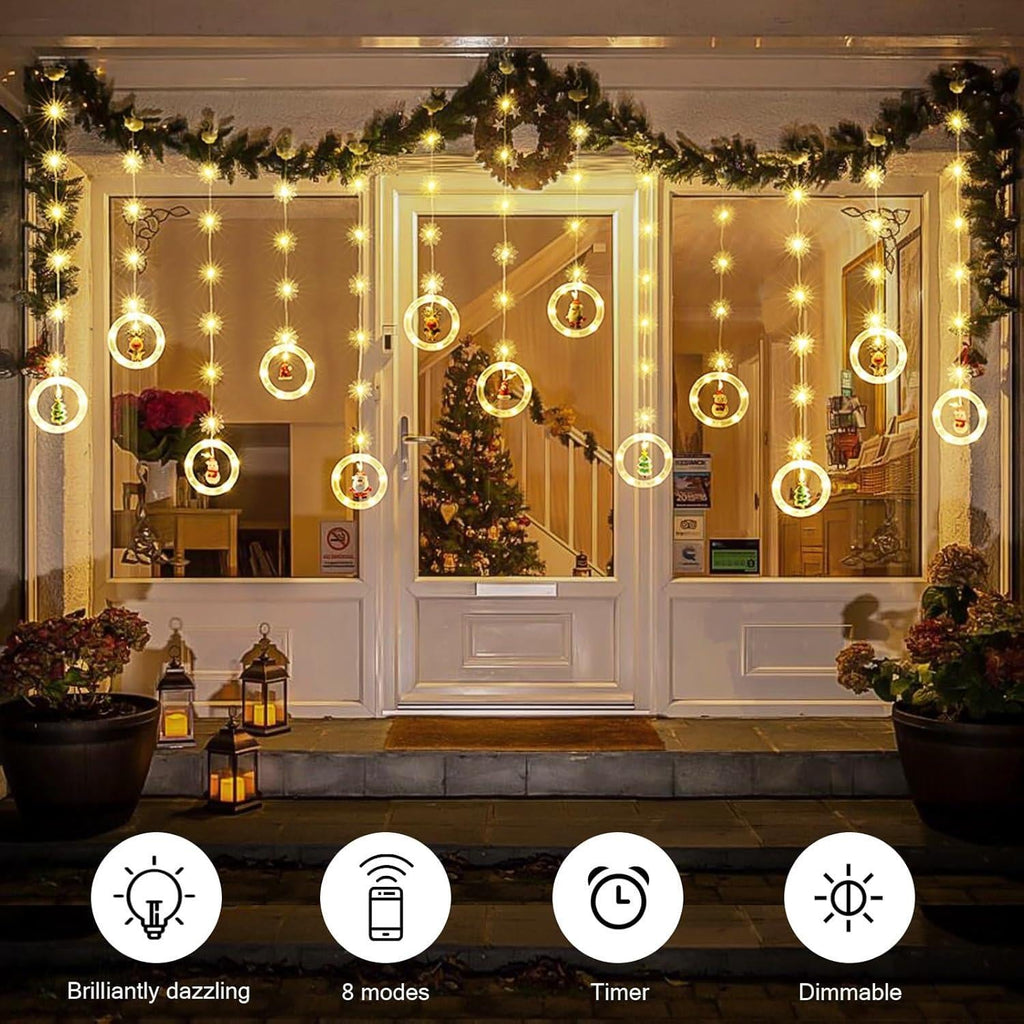 Christmas Window Lights Curtain Window LED Christmas LED Star Fairy String Light