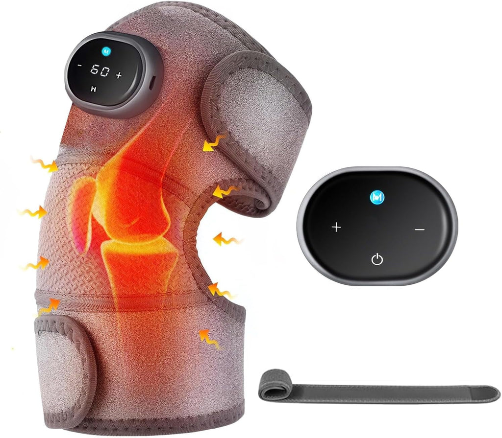 Christmas Gifts for Women Him,Vibration Heating Pads,Cordless Knee Massager with Heat,Knee Shoulder Elbow Massager for Pain Relief,3 Modes & Heat,Gifts for Women Men Mum Dad