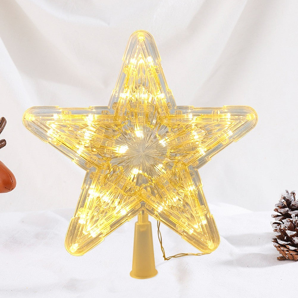 24Cm LED Christmas Tree Topper Star Xmas Tree Light Ornaments Party Tree Decor