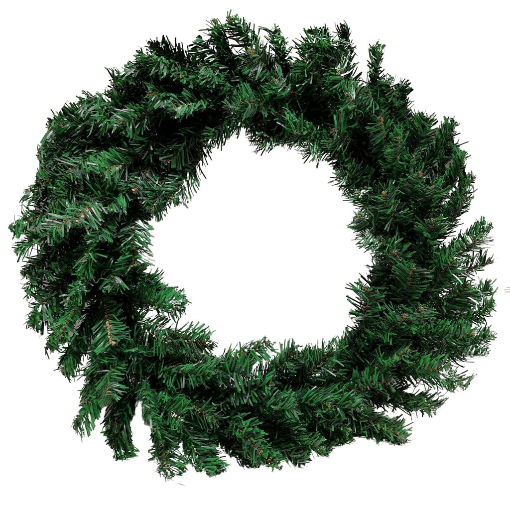 60Cm Plain Green Christmas Wreath With160 Tips