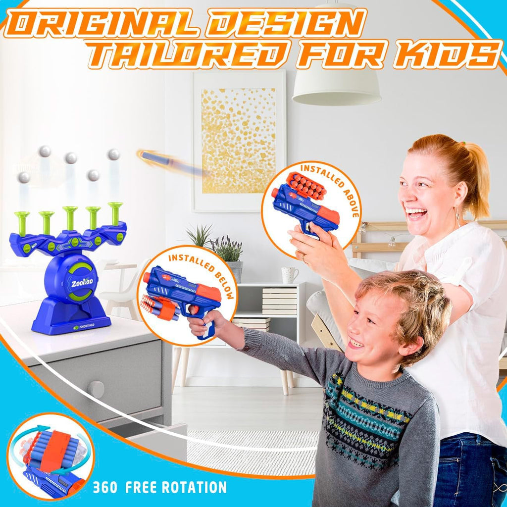 Hover Shooting Games Toys for 6 7 8 9 10+ Year Old Boys Kids, Nerf Gun Toy with Auto Reset Targets Birthday Christmas Xmas Gifts for 6-12 Year Old Boys Kids Outdoor & Indoor Cool Toy