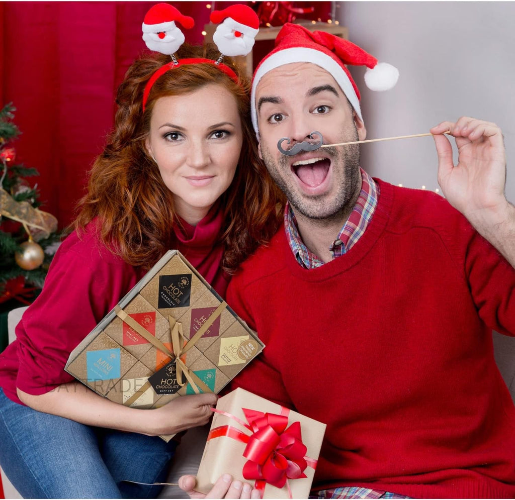 Hot Chocolate Gift Set | 9 Luxury Cocoa Powder Flavours Mini Marshmallows Gingerbread Men Biscuits | House Gifts for Couples Women Men Xmas Gifts for Kids Teens Drinking Chocolate Selection Boxes (5)