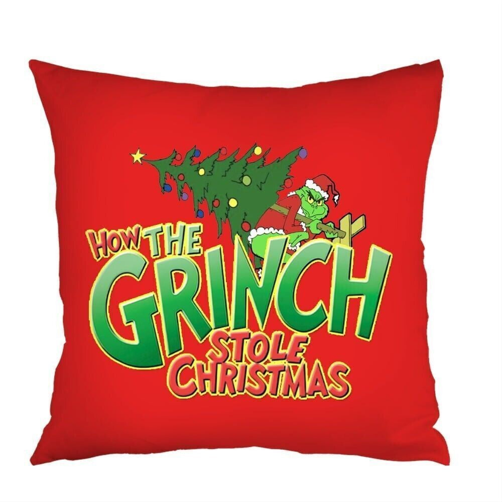 4Pcs Christmas Grinch Cushion Cover Pillow Case Xmas Sofa Pillowcase Decor~